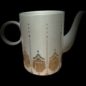 ANTHROPOLOGIE Michele Teapot Ivory GOLD Accents Replacement Tea Pot NO LID